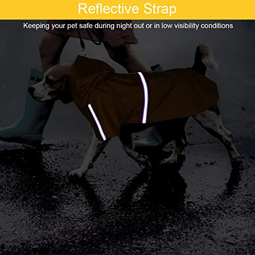 meioro Dog Raincoat Hooded Rain Jacket,Waterproof Pet Slicker Poncho with Reflective Strip,Lightweight Adjustable Puppy Rain Coat for Small Medium Large Dogs