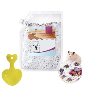muyg hamster bath sand dust free plant scented bathing sand gerbil grooming natural mixed training cleaning potty litter control odour for guinea pigs rat mice (4.4lb）