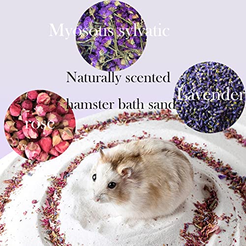 MUYG Hamster Bath Sand Dust Free Plant Scented Bathing Sand Gerbil Grooming Natural Mixed Training Cleaning Potty Litter Control Odour for Guinea Pigs Rat Mice (4.4LB）