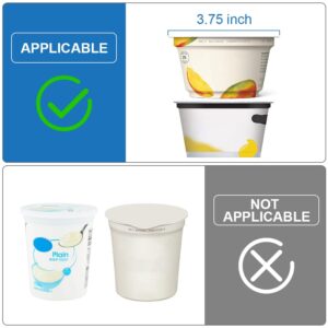 Sophico Yogurt Organizer for Fridge, 4 Capacity Yogurt Sliders for Refrigerator, Yogurt Holder with Adhesive Tapes for 3.75 Inch Yogurt, Greek and Vegan Yogurt (Transparent,2 Pack)