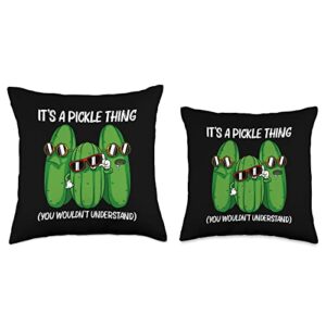 Funny Pickle Gift Pickle Lover Stuff & Accessories Cool Design for Men Women Pickle Food Cucumber Lover Throw Pillow, 18x18, Multicolor