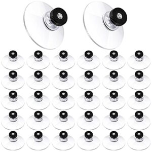 perthlin 30 pcs suction cup plastic suction pads 50 mm/ 1.97 inch clear pvc sucker pads strong adhesive suction holder with black screw nut for car shade cloth glass bathroom wall door glass window