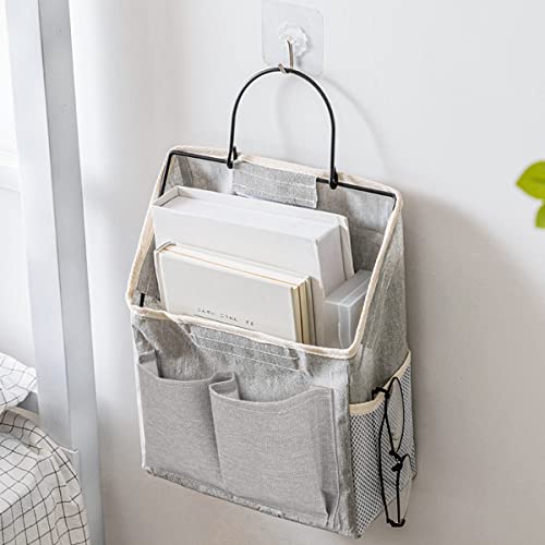 Jremreo Wall Hanging Storage Bag, 2 Pieces Small Linen Fabric Door Hanging Organizer Box, for Kitchen, Bedroom, Bathroom, Office and Student Dormitory