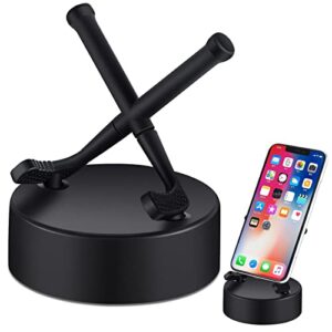 dunzy 2 pcs hockey cell phone stand universal smartphone holder hockey puck phone stands for desk accessories home office desktop, compatible with most mobile phones