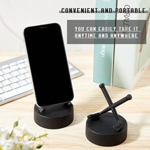 Dunzy 2 Pcs Hockey Cell Phone Stand Universal Smartphone Holder Hockey Puck Phone Stands for Desk Accessories Home Office Desktop, Compatible with Most Mobile Phones