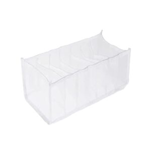junyy portable compartment foldable clothes drawer mesh separation storage box portable wardrobe sock underwear divider organizer(white, leggings 7 grid)