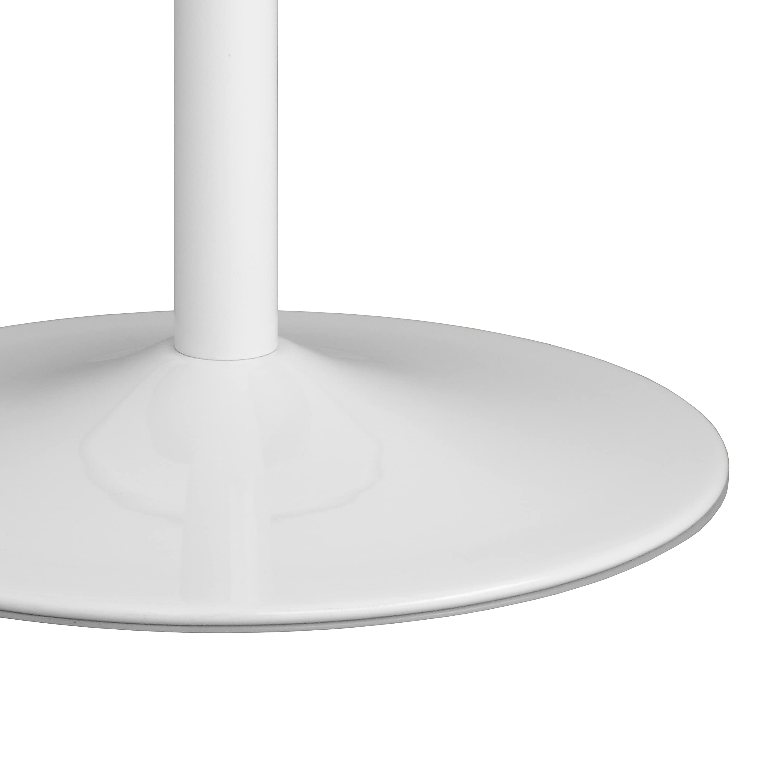 Target Marketing Systems Pisa Round Dining Table with Chrome Plated Pedestal Base, Modern Retro Kitchen Furniture for Small Spaces, Seats 2-4 People, 35.4", Pure White