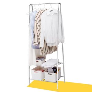 susunnus small clothes rack with shelves stainless steel narrow garment rack for hanging clothes hanger rack small clothing rack for bedroom,entrance hall, minimalist h 65.35in