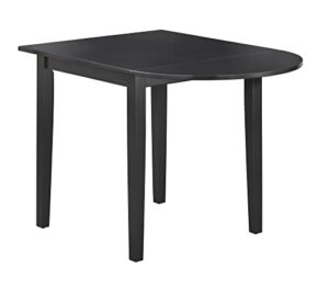 target marketing systems tiffany two-toned single drop leaf dining table for small spaces, and apartments, made of solid rubberwood, expands from 30" to 43", black