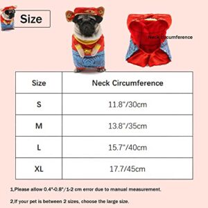 SEIS Dog Two-Legged God of Wealth Costume Cat Standing Clothes Pet New Year Costume for Birthday Halloween Christmas Tanabata Spring Festival Valentine's Day (M (Neck Circumference 13.8"/35cm))