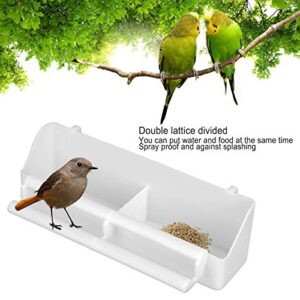 4pcs Cage Food Feeder for Bird,Double Plastic Feeding Cup,Hanging Seed Water Feeders Dispenser Standing Frame,Parrot Lovebird Dove Canary Budgerigar Sparrow