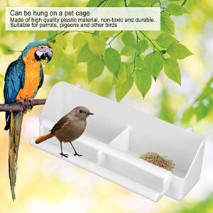 4pcs Cage Food Feeder for Bird,Double Plastic Feeding Cup,Hanging Seed Water Feeders Dispenser Standing Frame,Parrot Lovebird Dove Canary Budgerigar Sparrow