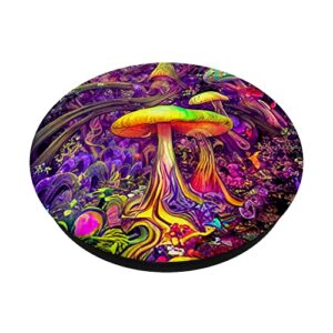 Psychedelic Magic Mushrooms in a Retro Trippy Jungle PopSockets Swappable PopGrip