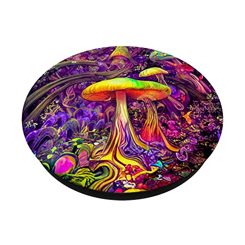 Psychedelic Magic Mushrooms in a Retro Trippy Jungle PopSockets Swappable PopGrip
