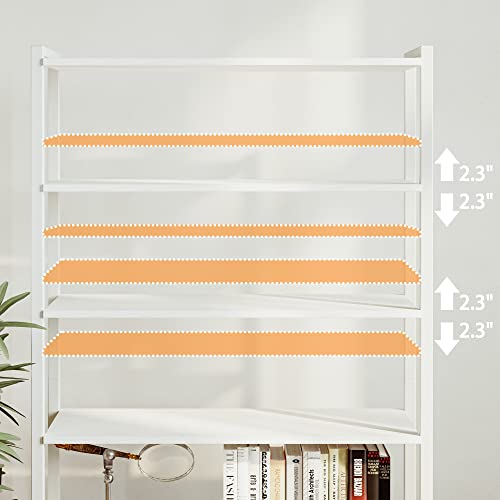 IRONCK Bookshelf and Bookcase with 2 Louvered Doors and 4 Shelves, Standing Storage Cabinet for Living Room, Home Office, Bedroom, Washroom, White