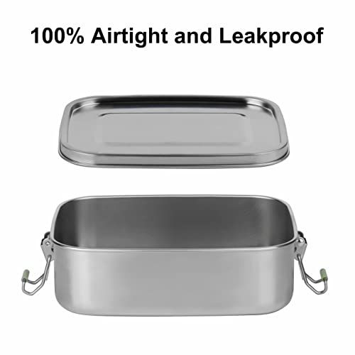 Stainless Steel Lunch Box - 1100ml, Eco & Recyclable Food Container, Leakproof & Dishwasher Safe, BPA Free, On-the-Go Eating Design for Adults & Teens