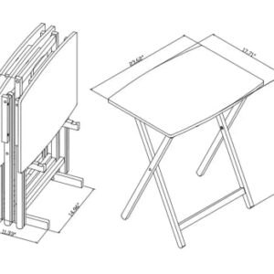 Sthnetty Foldable 5pcs XL Oversized TV Tray Tables Set (4 TV Trays,1 Stand), for Eating Set of 4 with Stand, Folding Snack Dinner TV Tray Table