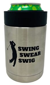golf can koozie - funny golf gift - stainless steel coozie for beer, hard seltzer, water, soda