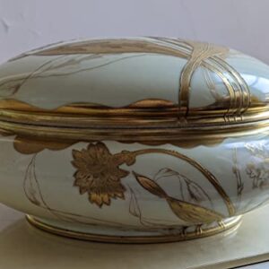 1900s Antique France Limoges Large Dresser Jewel Porcelain Box