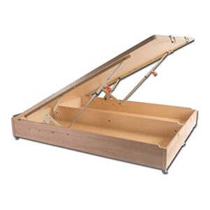 bangshin loading adjustable queen storage bed with a feature of easy-lifting bed boards, safety devices, multiple descending control sections, reinforced bottom plate, 9 cm rust-resistant high feet.
