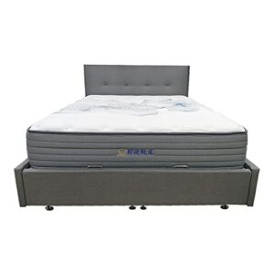 bangshin effort saving and buffer-descending queen storage bed, safety devices, cushion design, cat scratch leather covered, reinforced bottom plate and 9 cm rust-resistant high feet.