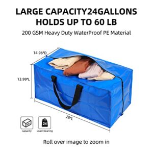 Moving Bags Heavy Duty,Extra Large Packing Bags for Moving,Reusable Plastic Moving Totes,Moving Storage Bags for Clothes,Moving Supplies Bins,Compatible with Ikea Frakta Cart (Blue,Set of 4)