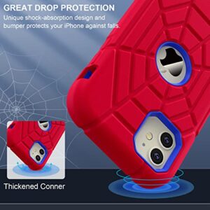 Grifobes Case for iPhone 12, Phone case iPhone 12 Pro for Boys, Thick Silicone 3-in-1, Heavy Duty Shockproof Rugged Rubber Protective Apple iPhone 6.1 inch 2020 Cover for Kids Children Men, Red+Blue