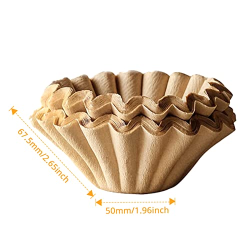 DEFUTAY 1-4 Cup Coffee Filters,Cup Basket Coffee Filters,Natural Brown Unbleached