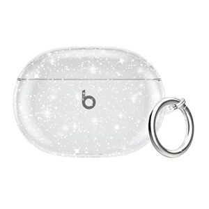 aircawin for beats studio buds case 2021 clear glitter,sparkly bling clear case for beats studio buds + case cover 2023,shockproof soft tpu case for beats studio buds case cover with keychain-glitter