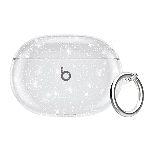 Aircawin for Beats Studio Buds Case 2021 Clear Glitter,Sparkly Bling Clear Case for Beats Studio Buds + Case Cover 2023,Shockproof Soft TPU Case for Beats Studio Buds Case Cover with Keychain-Glitter