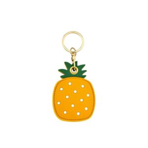 leather protective case for airtag holder access card keychain tile sticker 2020 mate 2022 cover for shoulder bag backpack -e(pineapple)
