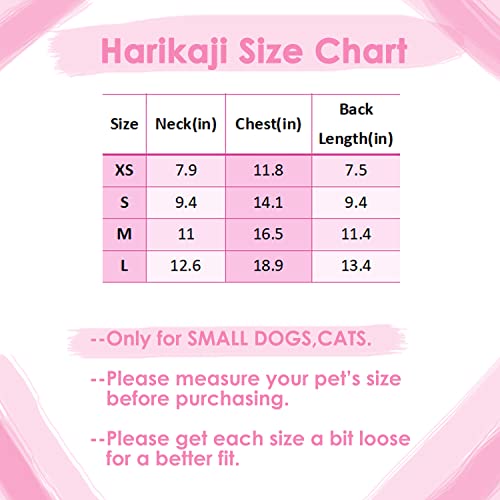 Harikaji Pet Clothes, Cool Security Vest Pet Puppy T-Shirt Cotton Clothing Apparel Cat Spring Summer Breathable Sleeveless Harness Costume Clothes for Small Dogs (L, Pink)