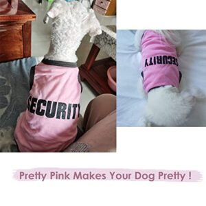 Harikaji Pet Clothes, Cool Security Vest Pet Puppy T-Shirt Cotton Clothing Apparel Cat Spring Summer Breathable Sleeveless Harness Costume Clothes for Small Dogs (L, Pink)