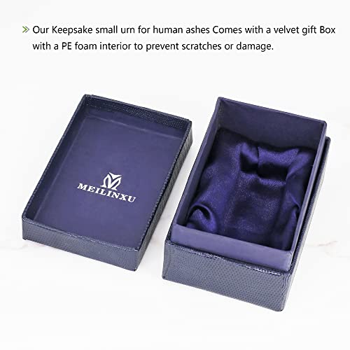 M MEILINXU Small Keepsake Urn for Human Ashes - Mini Cremation Urns for Ashes - Fits a Small Amount of Cremated Remains - Display Urn at Home or Office (Blue Starry Sky - Made of Brass Hand Engraved