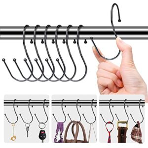 s hooks for hanging clothes - 6 pack s hanger hook metal, black s hooks for hanging pot, pan, cups, plants, bags, jeans, towels (6pcs)