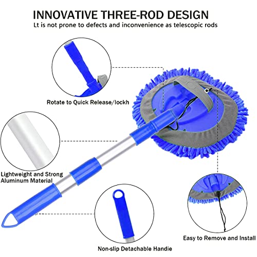 HAIPHAIK Car Wash Kit Car Cleaning Kit - Car Wash Mop Car Wash Cleaning Tools Kit with Car Wash Brush with Long Handle,Microfiber Towels Car Interior Detailing Kit