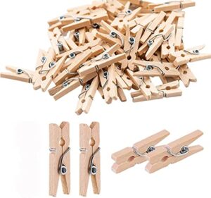clothes dryer clips,50pcs mini wooden clothespins for crafts,small clothes pins for quilting/photo,wooden close pins for laundry and stockings（4.5 cm/1.77inch） (50)