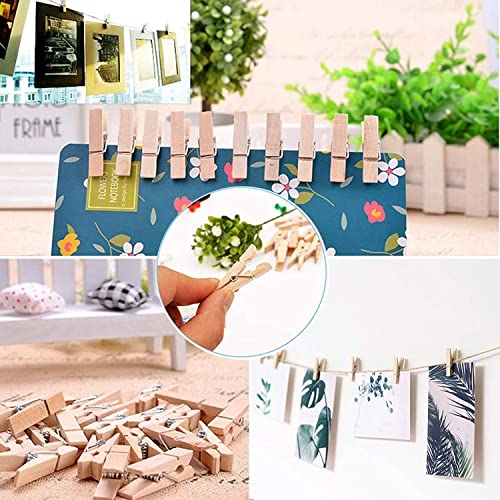 Clothes Dryer Clips,50pcs Mini Wooden Clothespins for Crafts,Small Clothes Pins for Quilting/Photo,Wooden Close Pins for Laundry and Stockings（4.5 cm/1.77inch） (50)