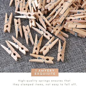 Clothes Dryer Clips,50pcs Mini Wooden Clothespins for Crafts,Small Clothes Pins for Quilting/Photo,Wooden Close Pins for Laundry and Stockings（4.5 cm/1.77inch） (50)