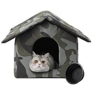 furbulous collapsible outdoor cat house for cats and puppies, pet shelter waterproof, cold and windproof, scratch-resistant, easy to assemble stray cats shelter(s)