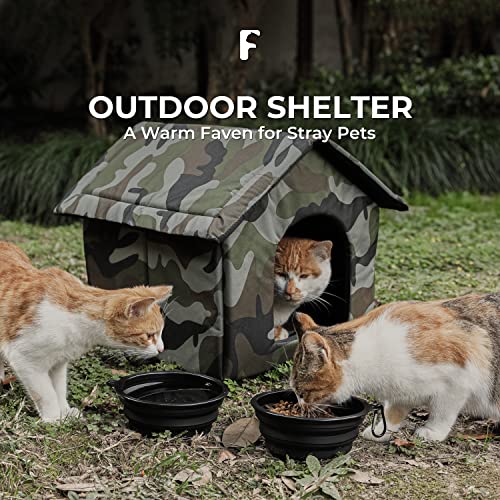 FURBULOUS Collapsible Outdoor Cat House for Cats and Puppies, Pet Shelter Waterproof, Cold and Windproof, Scratch-Resistant, Easy to Assemble Stray Cats Shelter(S)