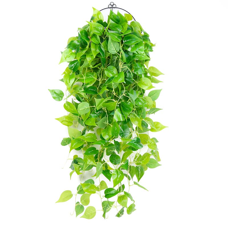 HENJADE Artificial Hanging Plants 3.6ft Fake Hanging Plant Fake Ivy Vine for Wall House Room Indoor Outdoor Office Decoration (2Pcs)