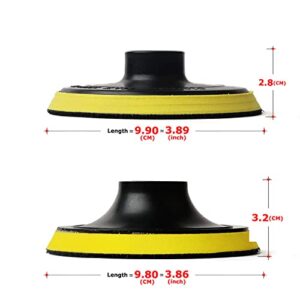 HOMESOM 4 Inch 2 Pieces Backing Plates Polishing Buffing Pads Holder Hook & Loop Backer Pad Thread 5/8-11 Car Polishing Tool