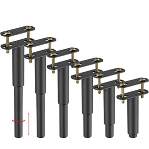irondiy 6pcs metal adjustable height center support leg for bed frame,bed frame support legs for wooden slats and metal bed frame,platform bed frame replacement legs (7.08" to 13.3")