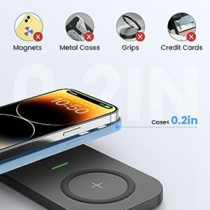Wireless Charging Pad, JoyGeek Dual Wireless Charger for iPhone 14 Plus/14 Pro/14/13 Pro Max/Pro/Mini/12,Airpods 3/2,Wireless Phone Charger for Samsung S22/S21,24W Fast Wireless Charger（Black）