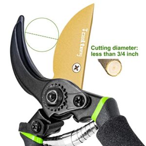 TOOLTENG Premium Bypass Pruning Shears, Heavy Duty Ultra Sharp Hand Pruners, Professional Garden Scissors, Rose Clippers for Plants and Tree Ttrimmers, Multipurpose Garden Shears for Gardening