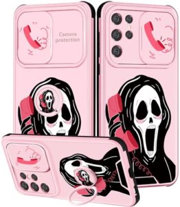 goocrux (2in1 for samsung galaxy s21 ultra case skull skeleton women girls cute girly phone cover cool funny goth design with slide camera cover+ring holder teen cases for s21 ultra 6.8''
