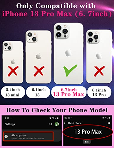 Goocrux (2in1 for iPhone 13 Pro Max Case Skull Skeleton for Women Girls Cute Girly Phone Cover Cool Fun Goth Design with Slide Camera Cover and Ring Holder Teen Cases for iPhone 13 ProMax 6.7''