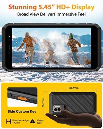 Ulefone Power Armor X11 Pro Rugged Smartphones Unlocked, IP69K Waterproof Phone, 8150mAh Battery, Android 12, 8-Core 8GB+64GB, 16MP AI Camera, 5.45'' HD+, 3-Card Slots, Dual 4G, GPS, NFC