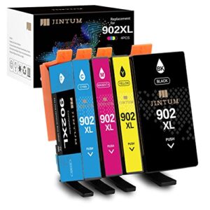 jintum compatible 902xl ink cartridges for hp 902 902xl ink cartridges combo pack for use with hp officejet 6962 6958 6954 officejet pro 6978 6968 6970 6975 6960(black, cyan, magenta, yellow, 4-pack)